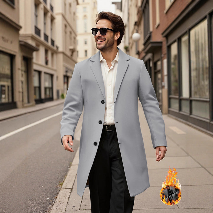 Herren eleganter doppelreihiger Mantel Aliams