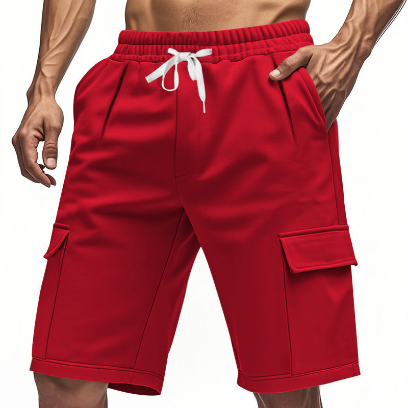Herren sportliche Cargo-Shorts mit elastischem Bund und seitlichen Taschen Aliams
