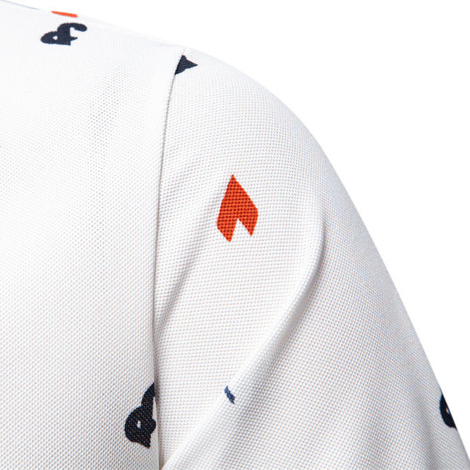 Herren Kurzarm Poloshirt mit hochwertigem Allover-Muster Aliams