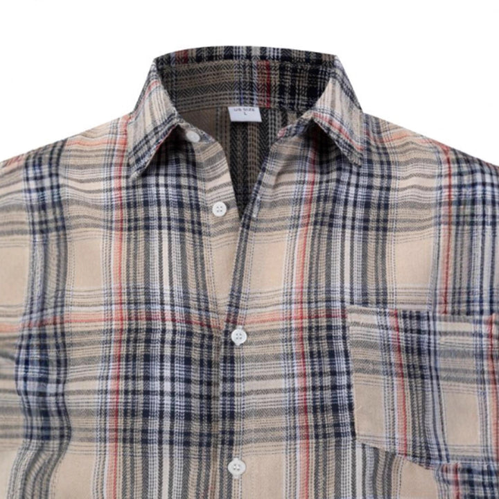 Herren kariertes Langarmhemd mit praktischer Brusttasche und bequemer Passform Aliams