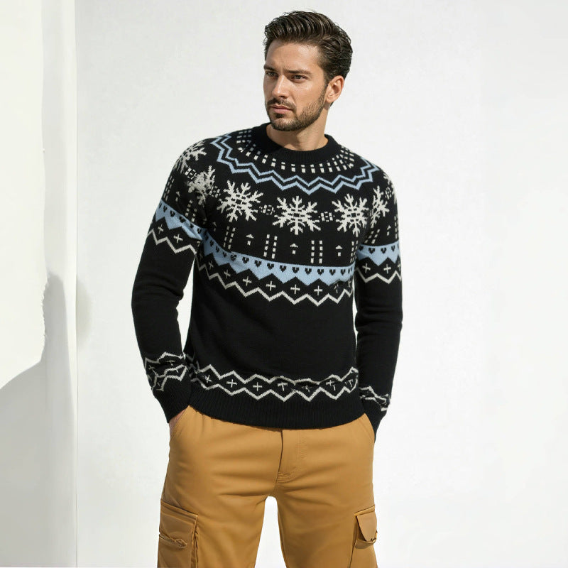 Herren Strickpullover mit winterlichem Muster Aliams