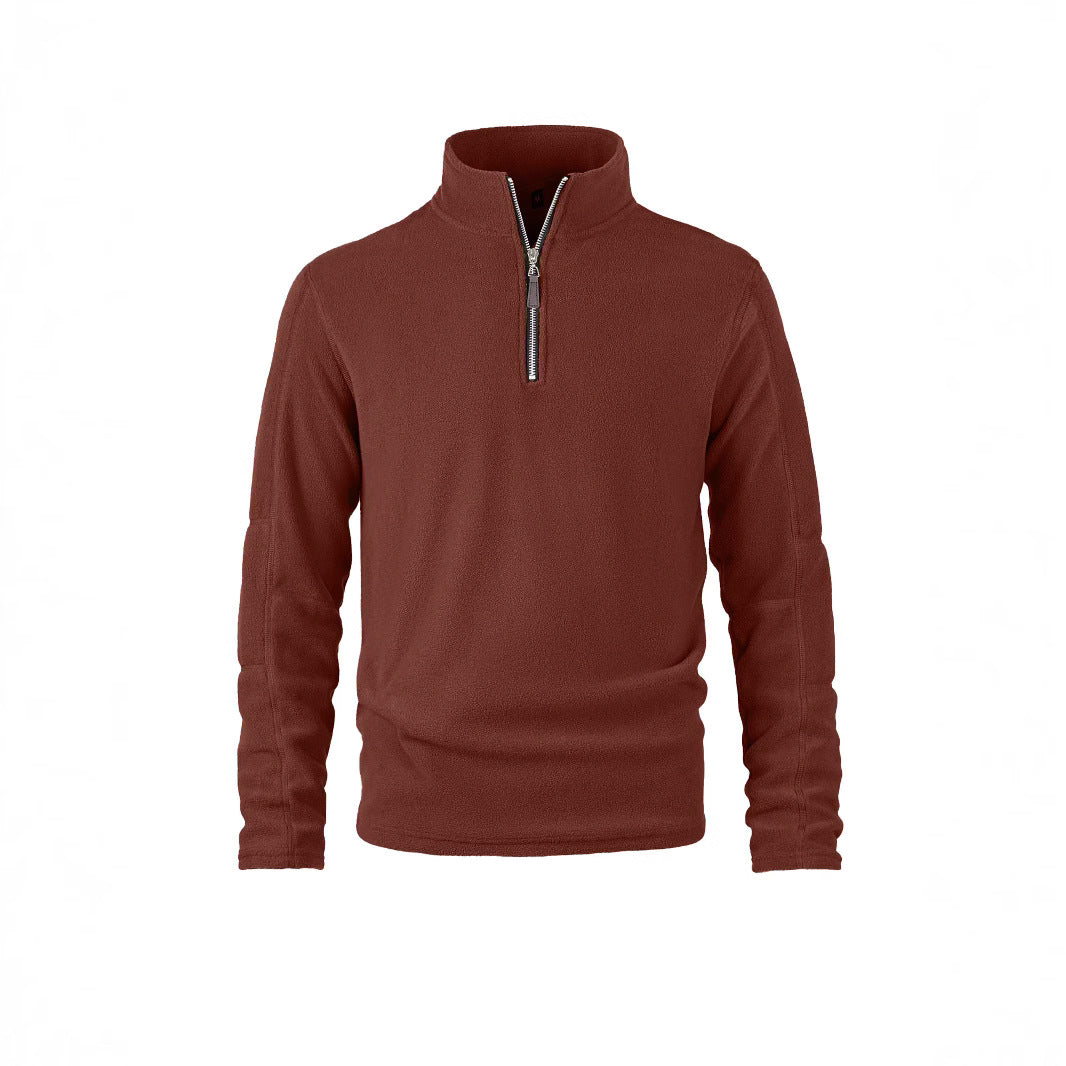 Herren Fleecepullover mit halbem Reißverschluss und softer Oberfläche Aliams
