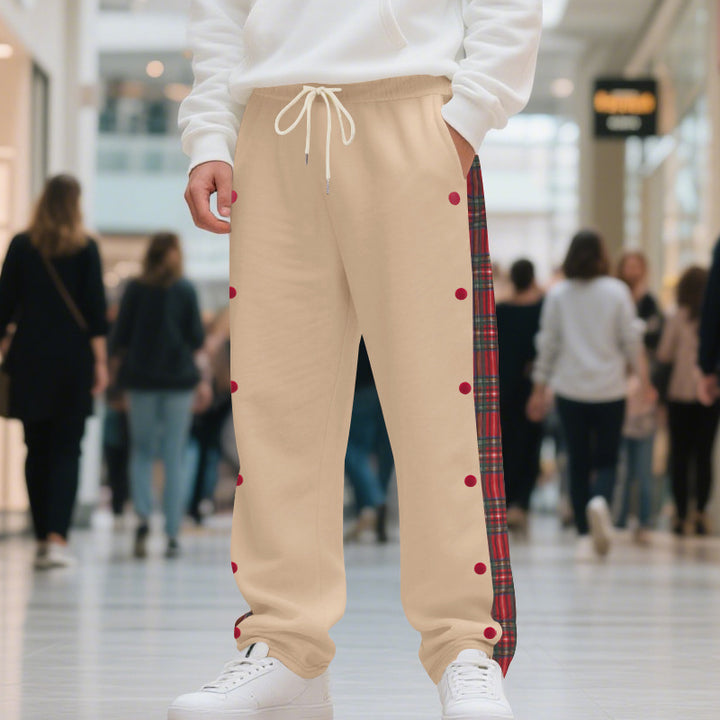 Herren Jogginghose mit seitlichen Knöpfen und pattern akzenten Aliams