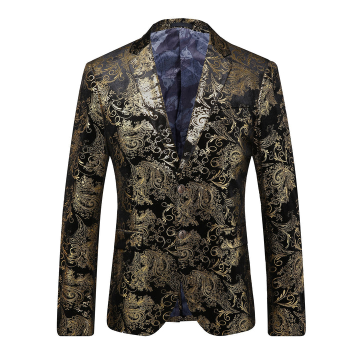 Herren eleganter Smoking-Blazer mit floralen Paillettenmustern Aliams