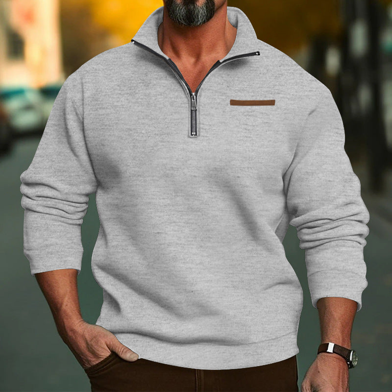 Herren Sweatshirt mit halbem Reißverschluss Aliams