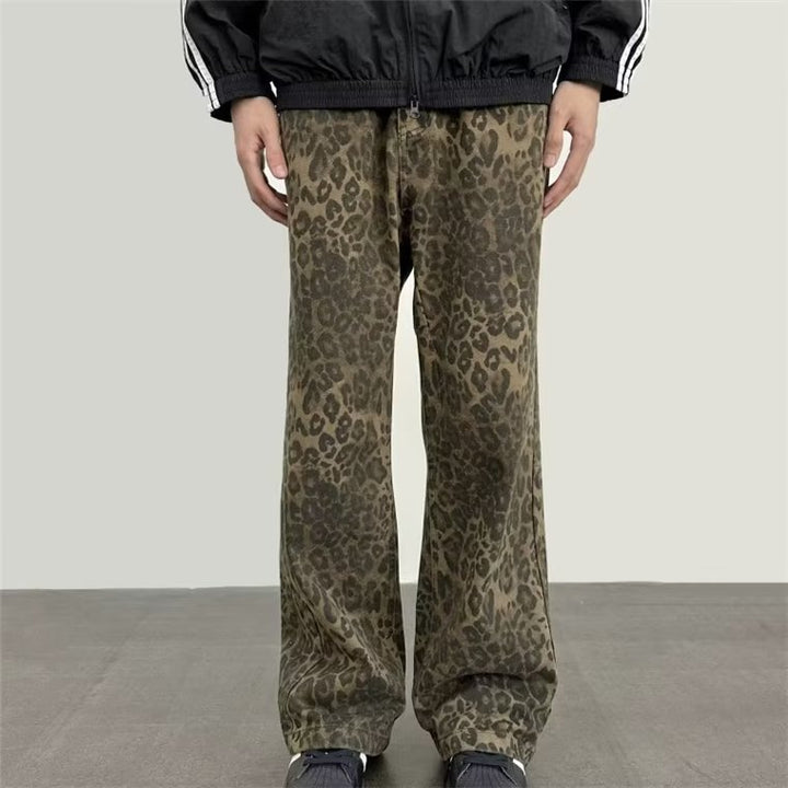 Herren entspannte Leoprint-Hosen im lässigen Schnitt Aliams