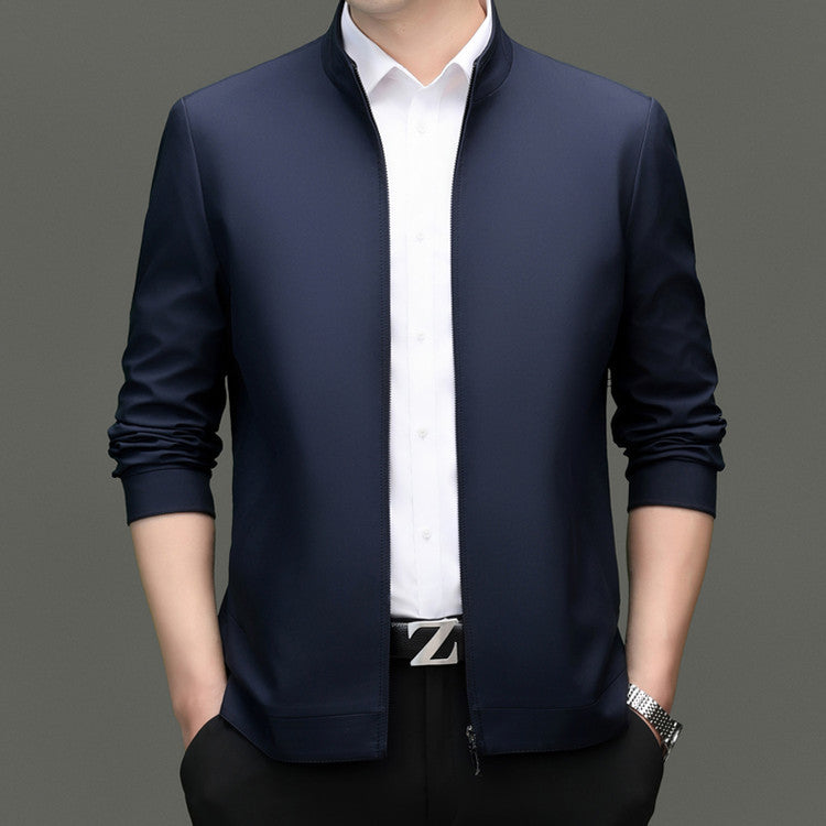 Herren elegante Übergangsjacke mit modernem Stehkragen Aliams