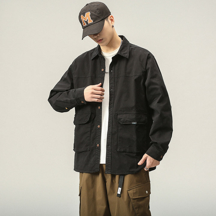 Herren funktionale Utility-Jacke mit praktischen Taschen Aliams