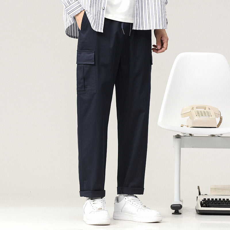 Herren bequeme Cargo-Hose mit elastischem Bund und praktischen Taschen Aliams
