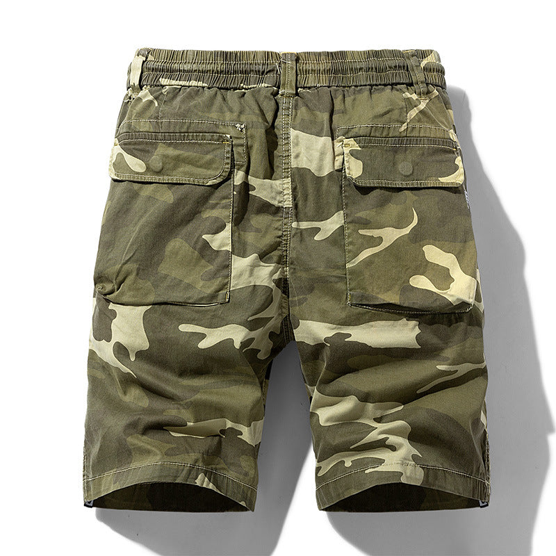 Herren Cargoshorts mit elastischem Bund und multifunktionalen Taschen Aliams
