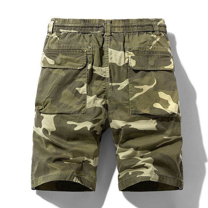 Herren Cargoshorts mit elastischem Bund und multifunktionalen Taschen Aliams