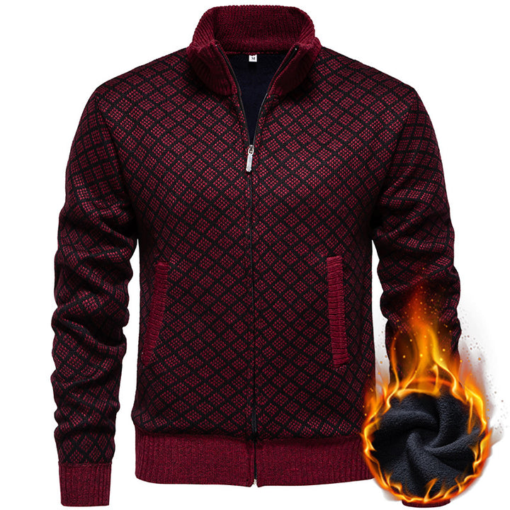 Herren sportliche Strickjacke mit modernem Muster Aliams