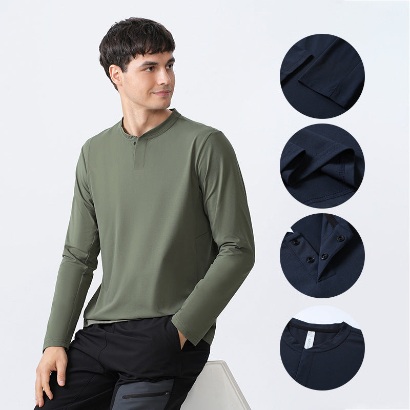 Herren Funktionales Langarmshirt mit Stehkragen Aliams