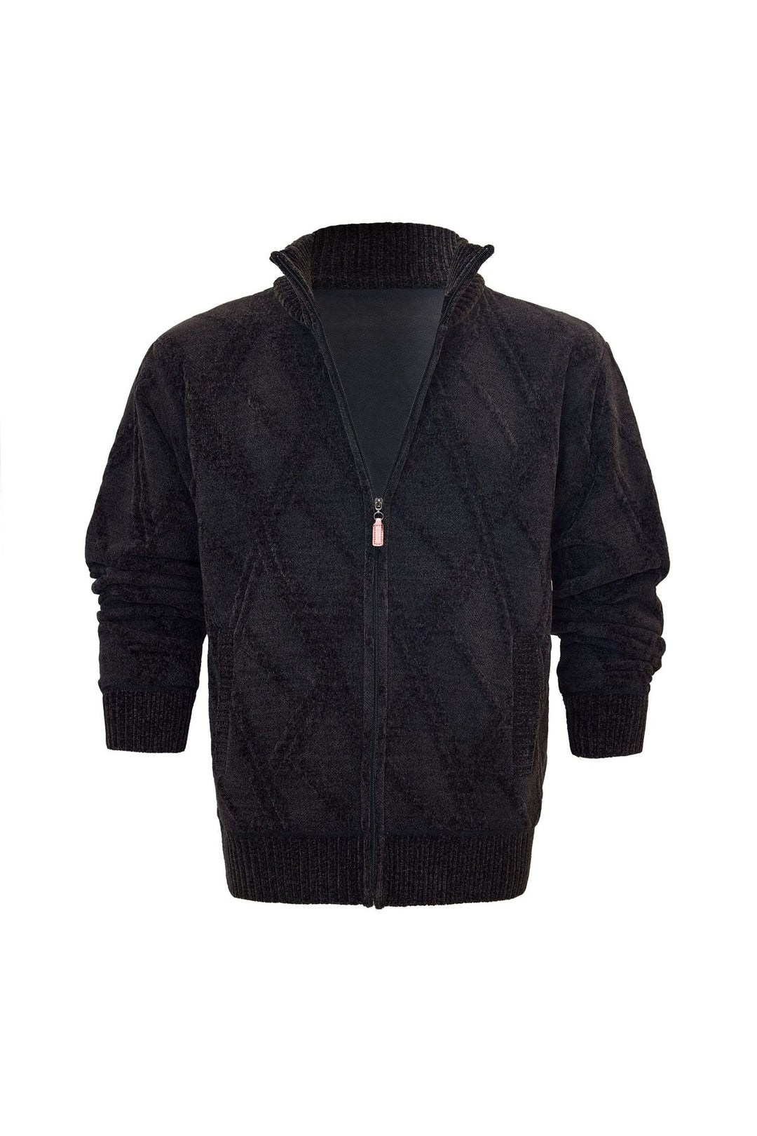 Herren Fleece-Jacke mit strukturierter Oberfläche und hohem Kragen Aliams