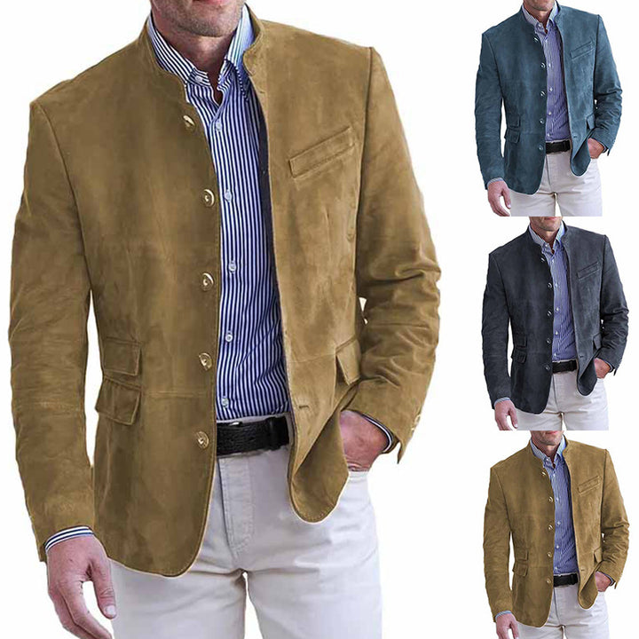 Herren elegante Wildlederjacke mit modernen Akzenten Aliams