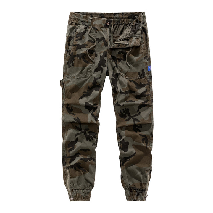 Herren Cargohose im lässigen Camouflage-Design mit elastischem Bund und zahlreichen Taschen Aliams