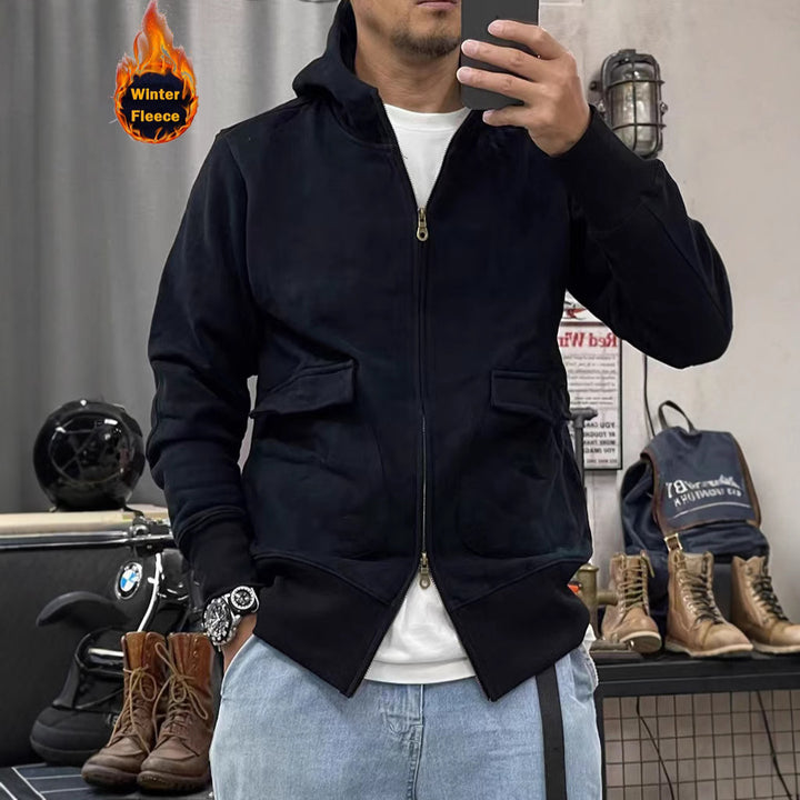 Herren warme Fleecejacke mit praktischen Taschen und modernem Schnitt Aliams