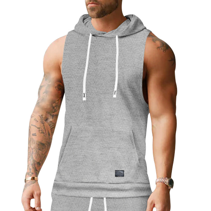 Unisex ärmelloses Kapuzenshirt mit Struktur Aliams