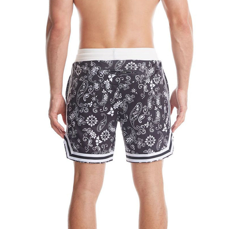Herren Sportliche Badeshorts mit modischem Paisleymuster und elastischem Bund Aliams