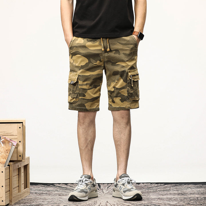Herren Cargoshorts im lässigen Camouflage-Stil mit verschiedenen Taschen und verstellbarem Bund Aliams