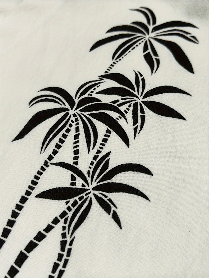 Herren entspannte Strandhose mit Palmendruck Aliams