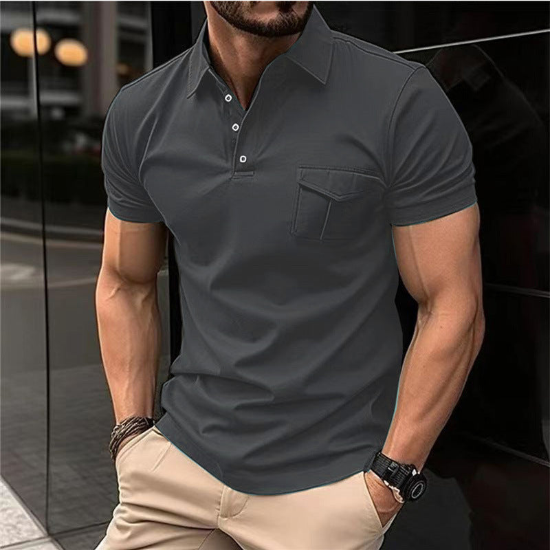 Herren Kurzarm Poloshirt mit praktischer Brusttasche und modernem Schnitt Aliams