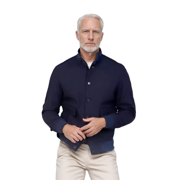 Herren beschichtete Freizeitjacke im sportlichen Stil mit praktischen Taschen Aliams