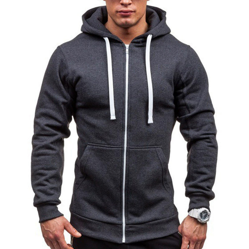 Herren sportlicher Sweatjacke mit durchgehendem Reißverschluss und praktischen Taschen Aliams