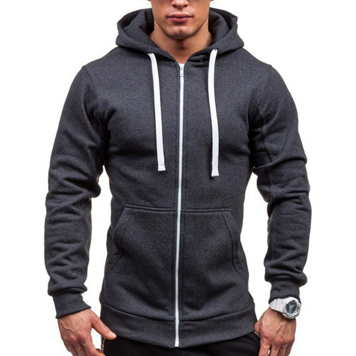Herren sportlicher Sweatjacke mit durchgehendem Reißverschluss und praktischen Taschen Aliams