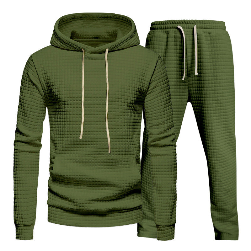 Herren Sportlicher Hoodie und Jogginghose Set aus strukturiertem Material Aliams