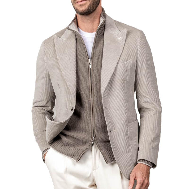 Herren stilvolle Kombination aus Blazer und Strickjacke Aliams