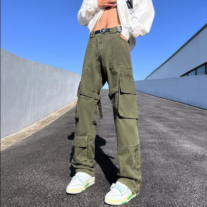 Herren Cargo-Hose mit modernen Zip-Elementen und multifunktionalen Taschen Aliams