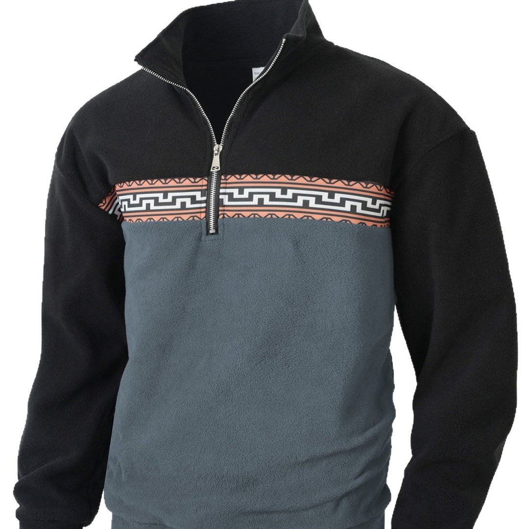 Herren Fleece Pullover mit modischem Stehkragen Aliams