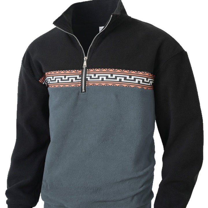 Herren Fleece Pullover mit modischem Stehkragen Aliams
