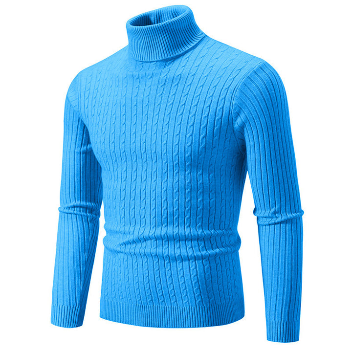 Herren Rollkragenpullover mit strukturiertem Kabelstrickdesign Aliams