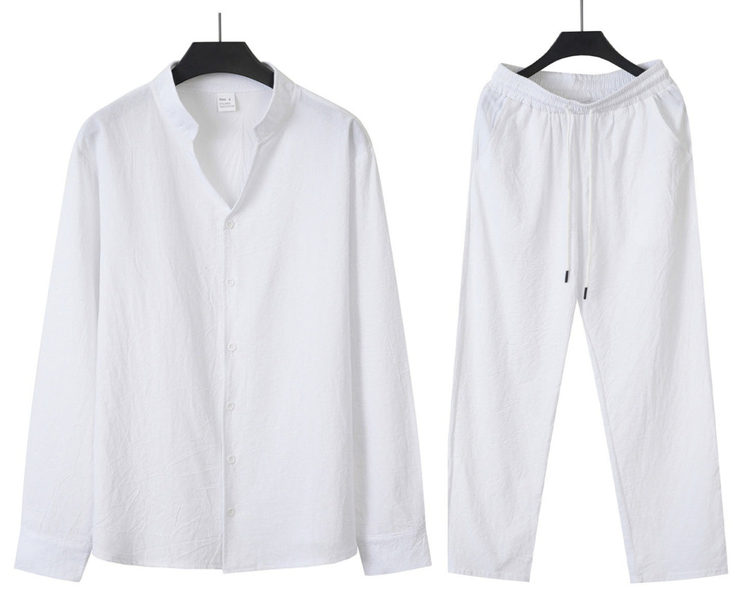 Herren Bequemes und stylisches Schlafanzug-Set mit Hemd und Hose Aliams