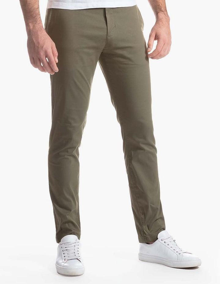 Herren elegante Chinohose mit elastischem Bund und schmalem Schnitt Aliams