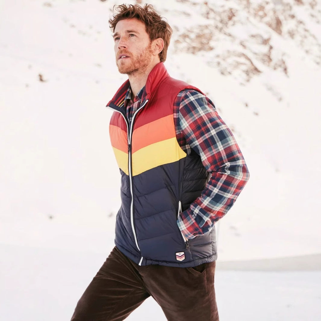 Herren Steppweste mit modernem Karomuster und Kontrastdesign Aliams