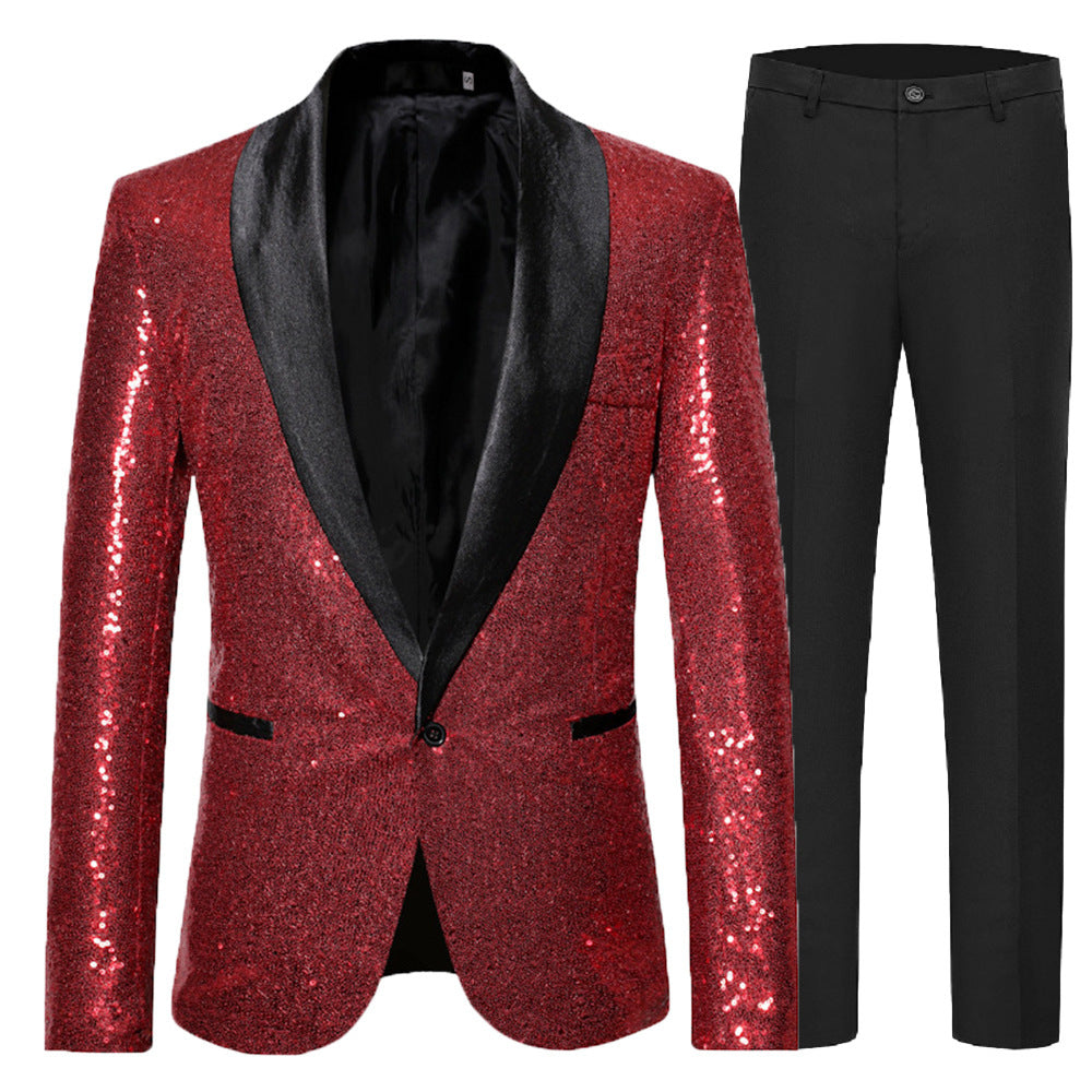 Herren Funkelnder Paillettenanzug Aliams