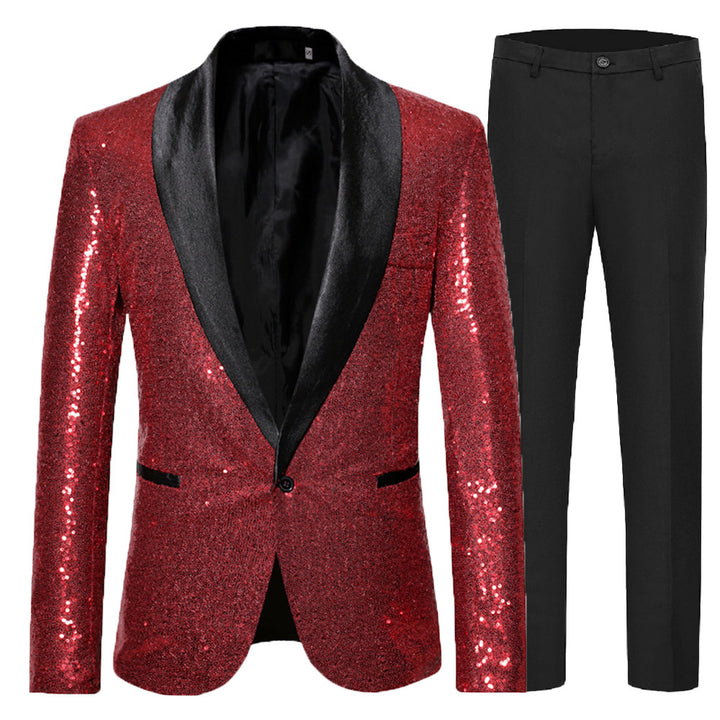 Herren Funkelnder Paillettenanzug Aliams