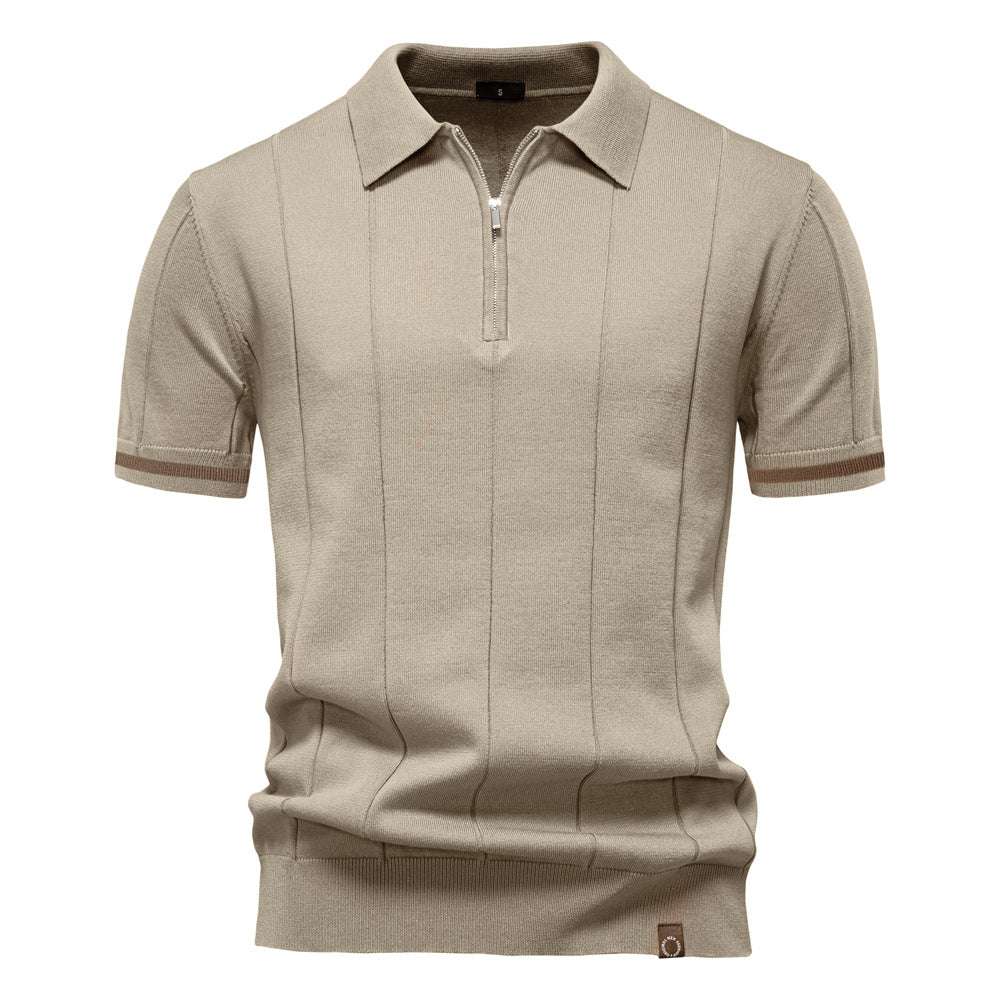 Herren Polohemd mit kurzer Knopfleiste und strukturiertem Design Aliams