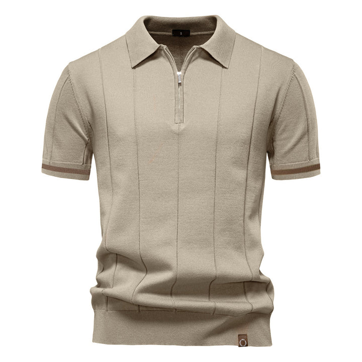 Herren Polohemd mit kurzer Knopfleiste und strukturiertem Design Aliams