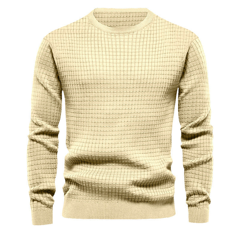 Herren hochwertiger Strickpullover mit strukturiertem Design und klassischem Rundhalsausschnitt Aliams