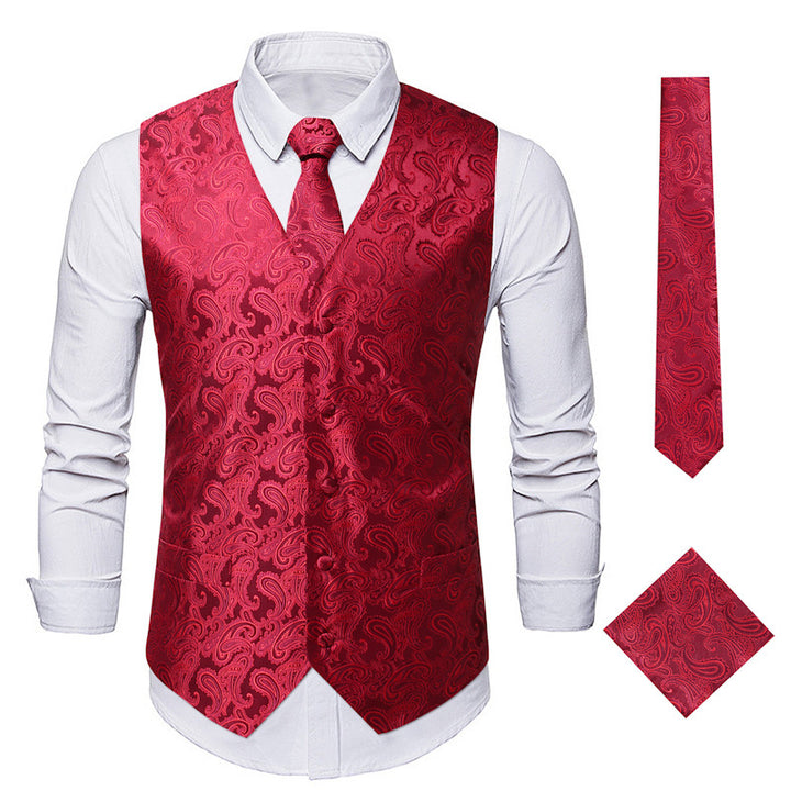 Herren elegante Anzugweste mit eleganten Paisley-Muster und passendem Zubehör Aliams