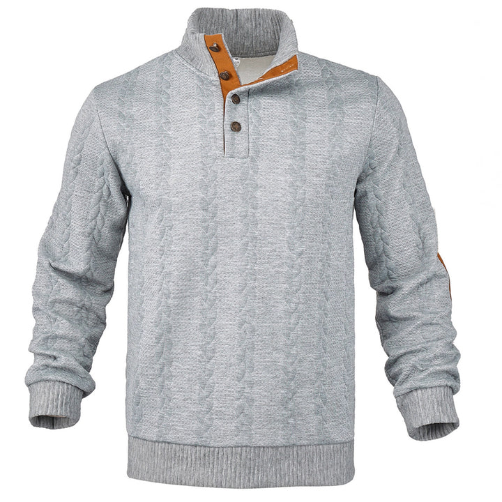 Herren hochwertiger Strickpullover mit modernen Kontrastdetails Aliams