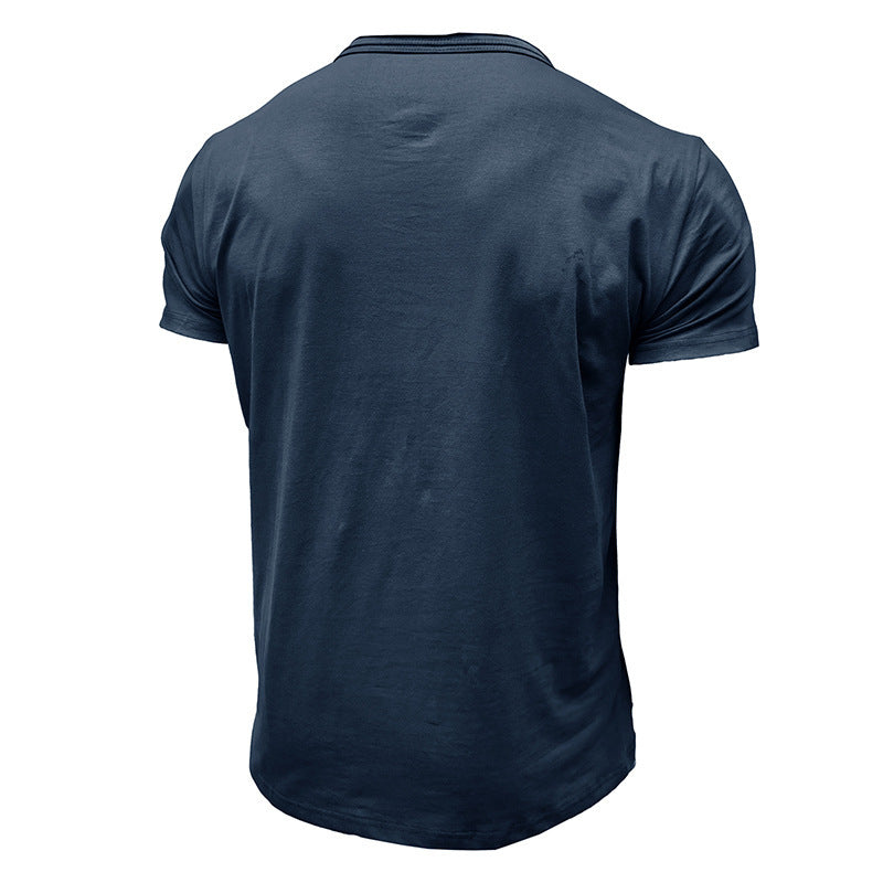 Herren Rundhals T-Shirt aus weichem Baumwollgemisch mit lässigem Schnitt Aliams