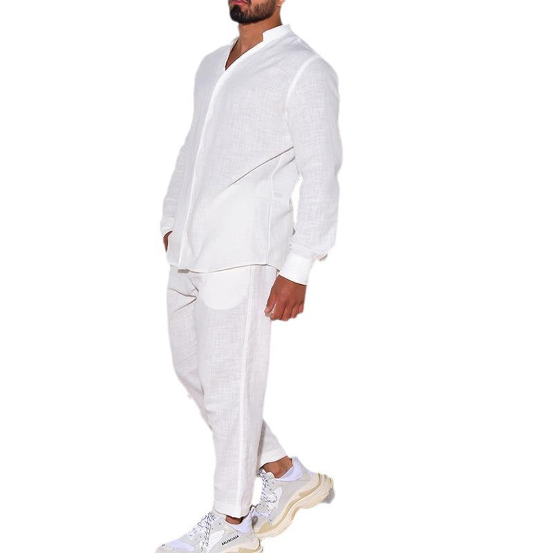 Herren entspannter Leinenanzug Aliams