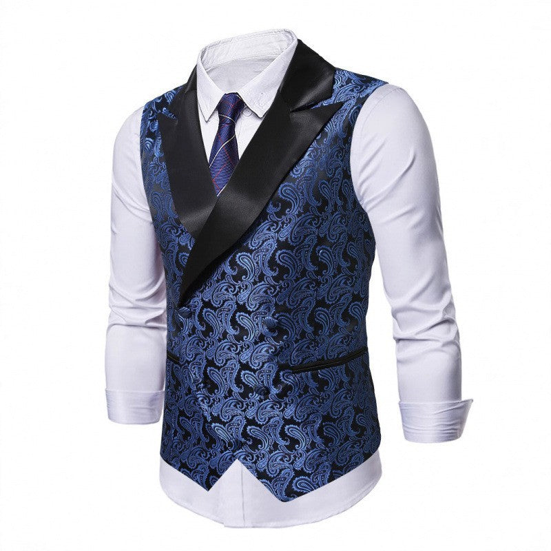 Herren elegante und luxuriöse Samtweste mit kunstvollem Muster Aliams