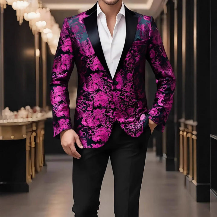 Herren Edler Smoking-Blazer mit floralem Design Aliams