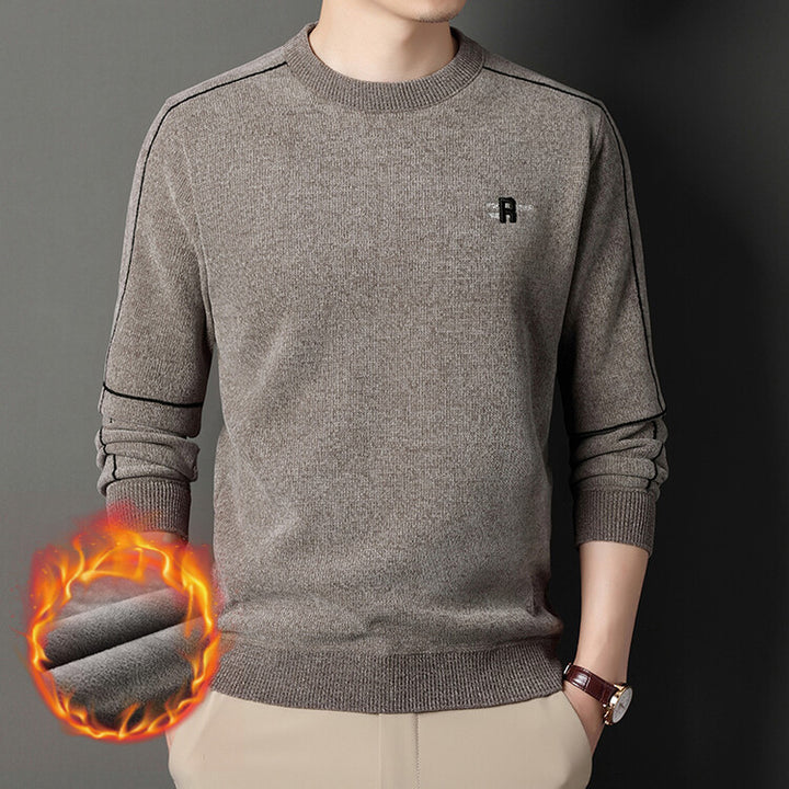 Herren hochwertige, atmungsaktive Strickpullover mit Rundhalsausschnitt Aliams